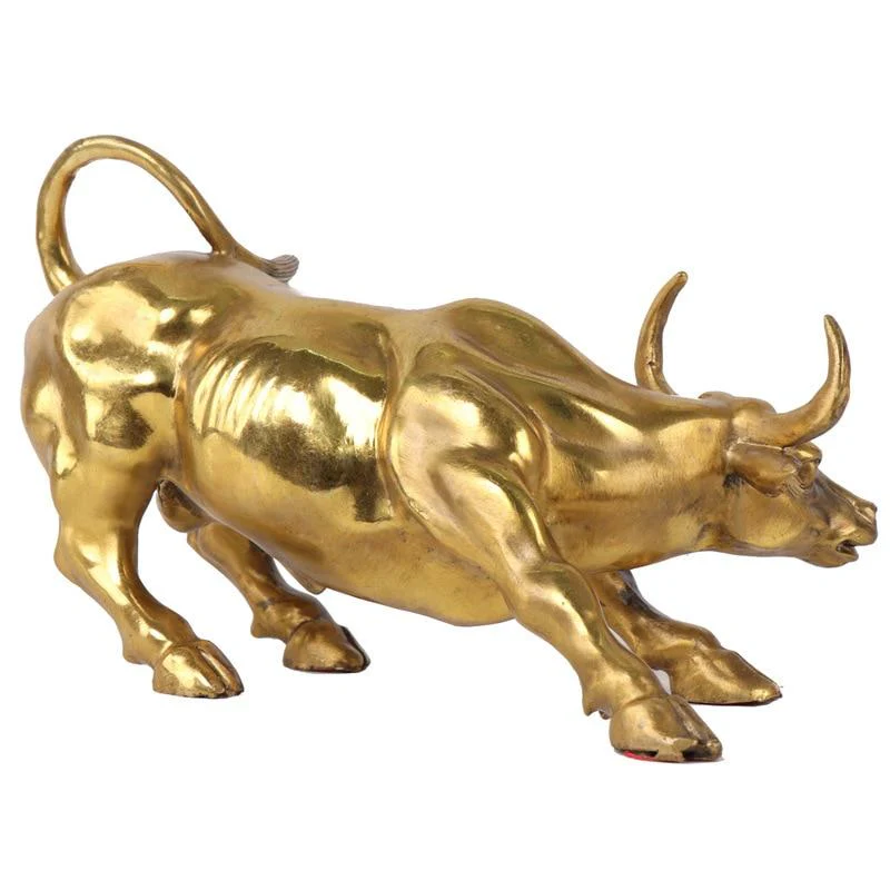 Estatueta Bull Wall Street de Cobre Maciço Banhado a Bronze - Image 5