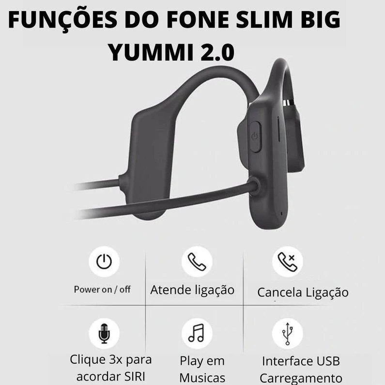 FONE BIG YUMMI® 2.0 (condução óssea) - Sem Fio Bluetooth🎧 - Image 4